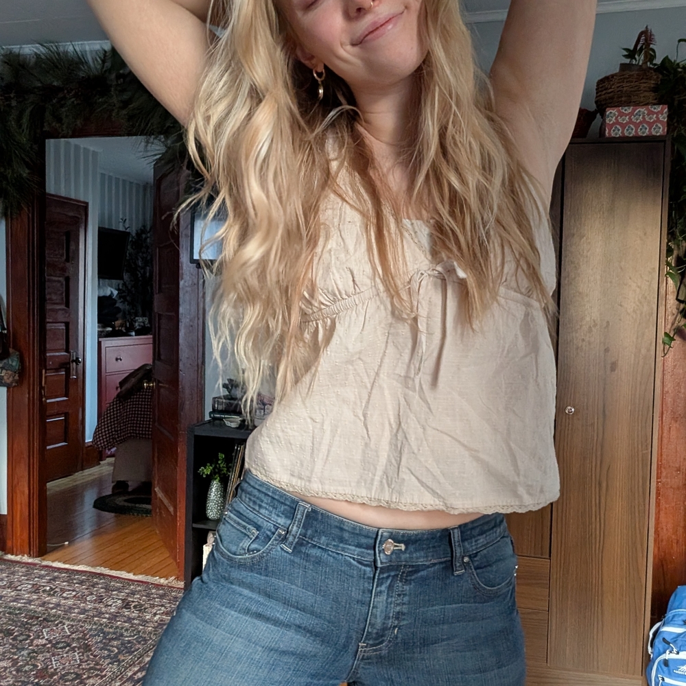 Casual Cream Tank Top